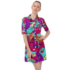 Dinos Belted Shirt Dress by Sobalvarro