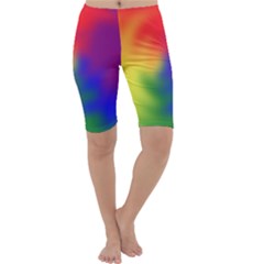 Rainbow Colors Lgbt Pride Abstract Art Cropped Leggings  by yoursparklingshop