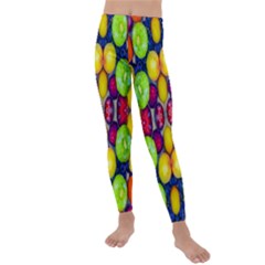 Fruits And Vegetables Pattern Kids  Lightweight Velour Leggings by dflcprintsclothing