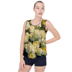 Yellow Roses Bubble Hem Chiffon Tank Top by Sparkle