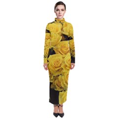 Yellow Roses Turtleneck Maxi Dress by Sparkle