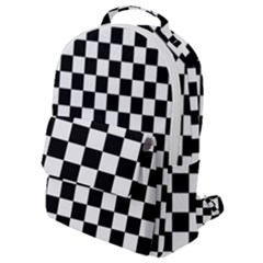 Black And White Chessboard Pattern, Classic, Tiled, Chess Like Theme Flap Pocket Backpack (small) by Casemiro