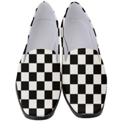 Black And White Chessboard Pattern, Classic, Tiled, Chess Like Theme Women s Classic Loafer Heels by Casemiro