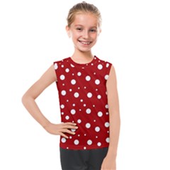 Mushroom Pattern, Red And White Dots, Circles Theme Kids  Mesh Tank Top by Casemiro