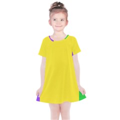 Carnival Mardi Gras Purple Yellow Green Stripes Kids  Simple Cotton Dress by yoursparklingshop