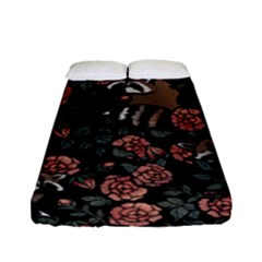 Raccoon Floral Fitted Sheet (full/ Double Size) by BubbSnugg