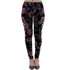 Raccoon Floral Lightweight Velour Leggings by BubbSnugg