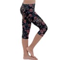 Raccoon Floral Kids  Lightweight Velour Capri Leggings  View3