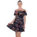 Raccoon Floral Off Shoulder Velour Dress View1