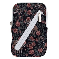 Raccoon Floral Belt Pouch Bag (large) by BubbSnugg