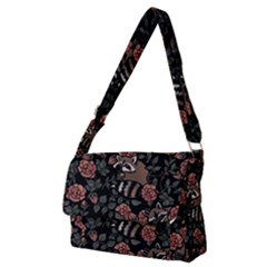 Raccoon Floral Full Print Messenger Bag (m) by BubbSnugg