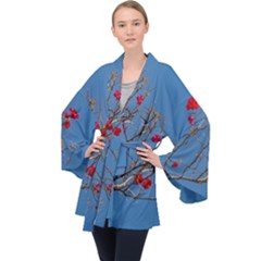 Santa Rita Flower Photo001 Long Sleeve Velvet Kimono  by dflcprintsclothing