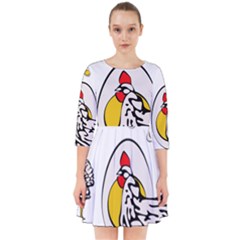 Roseanne Chicken, Retro Chickens Smock Dress by EvgeniaEsenina