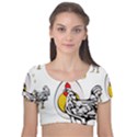 Roseanne Chicken Velvet Short Sleeve Crop Top  View1