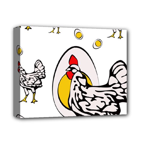Roseanne Chicken, Retro Chickens Deluxe Canvas 14  X 11  (stretched) by EvgeniaEsenina
