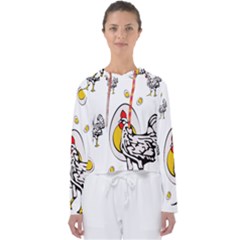 Roseanne Chicken, Retro Chickens Women s Slouchy Sweat by EvgeniaEsenina