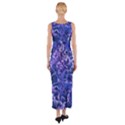 Vibrant Blue Flowers Pattern Motif Fitted Maxi Dress View2