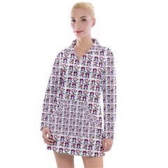 60s Ombre Hair Girl White Women s Long Sleeve Casual Dress by snowwhitegirl