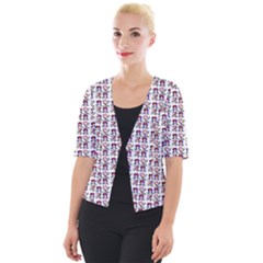60s Ombre Hair Girl White Cropped Button Cardigan by snowwhitegirl