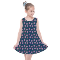 Peach Purple Daisy Flower Teal Kids  Summer Dress by snowwhitegirl