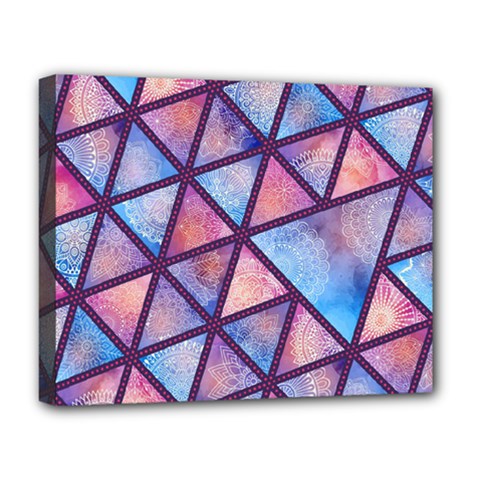 Triangle Mandala Pattern Deluxe Canvas 20  X 16  (stretched) by designsbymallika