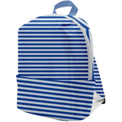 Classic Marine Stripes Pattern, Retro Stylised Striped Theme Zip Up Backpack by Casemiro