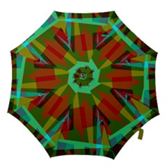 Rainbow Colors Palette Mix, Abstract Triangles, Asymmetric Pattern Hook Handle Umbrellas (medium) by Casemiro