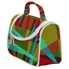 Rainbow Colors Palette Mix, Abstract Triangles, Asymmetric Pattern Satchel Handbag by Casemiro