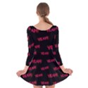 Yeah Word Motif Print Pattern Long Sleeve Velvet Skater Dress View2