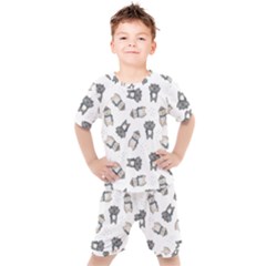 Cute Seamless Pattern With Koala Panda Bear Kids  Tee And Shorts Set by Amaryn4rt