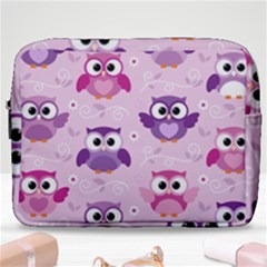 Seamless Cute Colourfull Owl Kids Pattern Make Up Pouch (large) by Amaryn4rt