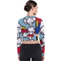 Rays Smoke Pop Art Style Vector Illustration Long Sleeve Zip Up Bomber Jacket View2