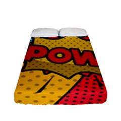 Pow Word Pop Art Style Expression Vector Fitted Sheet (full/ Double Size) by Amaryn4rt