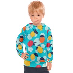 Pop Art Style Citrus Seamless Pattern Kids  Hooded Pullover by Amaryn4rt