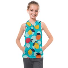 Pop Art Style Citrus Seamless Pattern Kids  Sleeveless Hoodie by Amaryn4rt