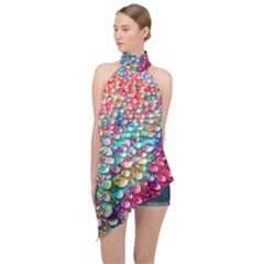 Rainbow Support Group  Halter Asymmetric Satin Top by ScottFreeArt