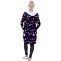 Purple, pink bokeh dots, asymmetric polka dot with modern twist Hooded Pocket Cardigan View2