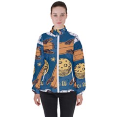 Missile Pattern Women s High Neck Windbreaker by Amaryn4rt