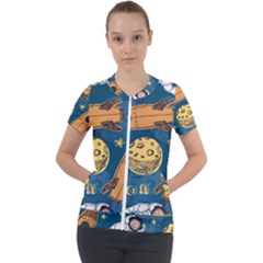 Missile Pattern Short Sleeve Zip Up Jacket by Amaryn4rt