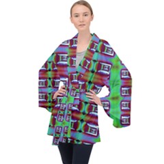 Corridor Nightmare Long Sleeve Velvet Kimono  by ScottFreeArt