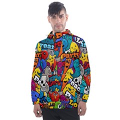 Graffiti Characters Seamless Pattern Men s Front Pocket Pullover Windbreaker by Amaryn4rt