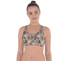 Tattoo Pattern Cross String Back Sports Bra by Amaryn4rt