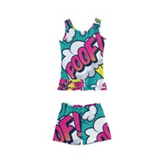 Comic Colorful Seamless Pattern Kids  Boyleg Swimsuit by Amaryn4rt