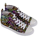 Graffiti Word Seamless Pattern Women s Mid-Top Canvas Sneakers View3