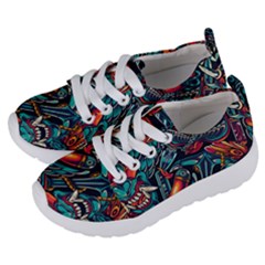 Vintage Tattoos Colorful Seamless Pattern Kids  Lightweight Sports Shoes by Amaryn4rt