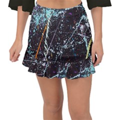 Abstract Colorful Texture Fishtail Mini Chiffon Skirt by Amaryn4rt