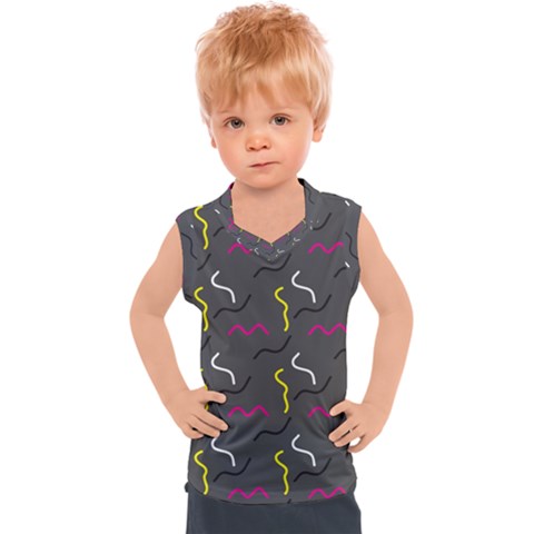 Gray Pattern Kids  Sport Tank Top by Saptagram