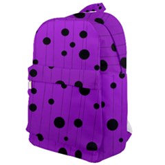 Two Tone Purple With Black Strings And Ovals, Dots  Geometric Pattern Classic Backpack by Casemiro