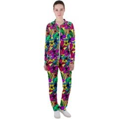 Hibiscus Flowers Pattern, Floral Theme, Rainbow Colors, Colorful Palette Casual Jacket And Pants Set by Casemiro