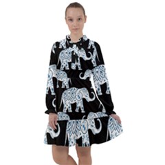 Elephant-pattern-background All Frills Chiffon Dress by Sobalvarro